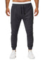 Men Cotton Solid Color Multi Pocket Drawstring Jogger Pants