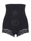 Women Hip Lifting Lace Trim Antibacterial Breathable High Waist Belly Shaping Panties