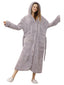 Women's Warm Fleece Hooded Robe with Belt and Buttons