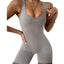 Sexy Women's Sleeveless Solid Knitted Bodycon Playsuits For Sports