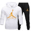 New Tracksuit Men Sportswear Set Fleece Hoodie Suit Jordan Letter Print Hombre Spring Autumn Winter Hoodie+Pants