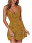 Women‘s Sleeveless Polka Dot Backless V Neck Chic Modern Slim Dresses