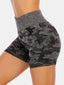 Camouflage Women Dry Quickly Seamless High Waist Elastic Biker Shorts