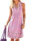 Fashion Women's Ruched Print U Neck Outdoor Daily Sleeveless Casual Tank Dress