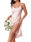 Women's Sexy Backless Sheath Slip Dress - Knee Length, Solid Color, Party Ready
