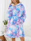 Women's Starry Sky Tie Dye Oversized Reversible Fleece Blanket Hoodie with Pocket