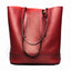 Women Genuine Leather Handbag High End Tote Bag Bucket
