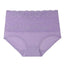 Women's Brief Underwear 3Pcs Underwear Fashion Simple Sexy Lace Hole Flower Polyester High Waist Sexy Black Purple Pink