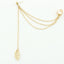 1Pc Little Gems Rhinestone Punk Rock Style Women Young Gift Leaf Chain Tassel Earrings Gold, Silver