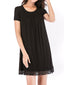 Women's Shift Sweater Dress Night Sweater Dress Mini Sweater Dress Daily Casual Lace Solid Colored Crewneck Home Lounge Navy Black