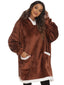 Couple's Pajamas Wearable Blanket Hoodie Fleece Oversized Winter Soft Warm Long Sleeve