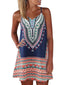 Women's Sleeveless Geometric Print Vacation Weekend Strap Dress