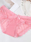 Women's Basic Panties Brief Underwear 3Pcs Comfort Mesh Hole Print Lace Pure Color