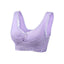 Women's Oversized Lace Sports Bras Cross Front Side Buckle Wire Free Bra Yoga Workout Activewear