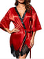 Women's Sexy V Neck Lace ColorBlock Sheath Mini Party Dress