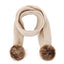 Infant Toddler Knitted Wool Scarf with Pom Poms - Winter Warm Ribbed Design