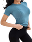 Seamless Yoga Top For Women Workout Gym Crop Top Fitness Breathable Yoga Shirts Seamless Yoga T Shirt Athletic Activewear Tops