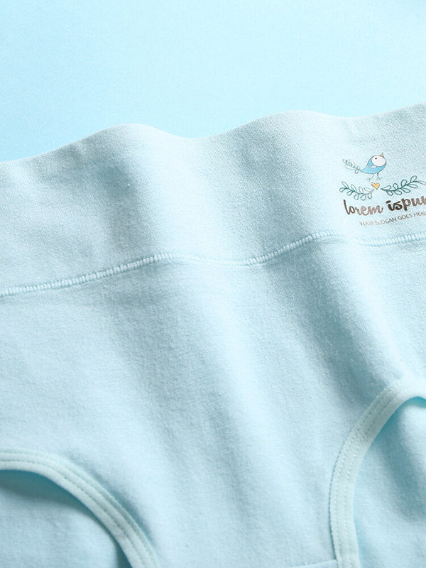 Women's High Waist Stripe Cotton Panties with Wide Waistband