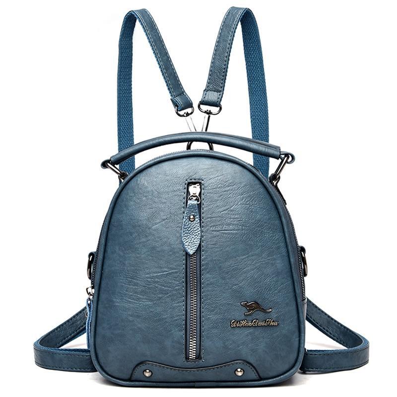 Casual Multifunctional Women‘s Leather Backpacks For Travel School Main image