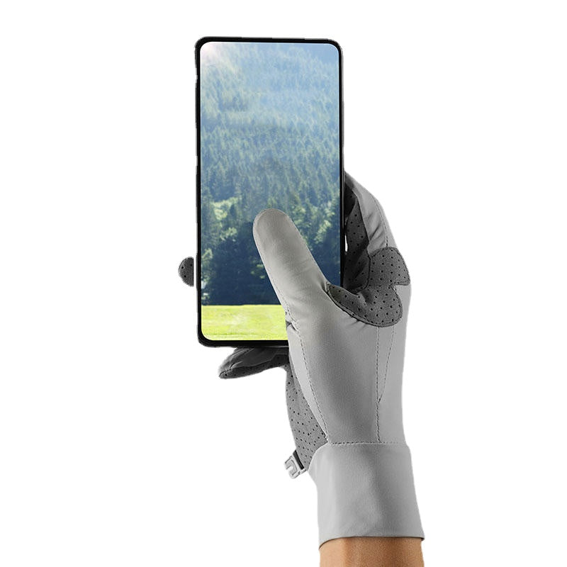 Ice Silk Touchscreen Motorcycle Gloves - Non-Slip, Full Finger, Sunscreen Protection Main image