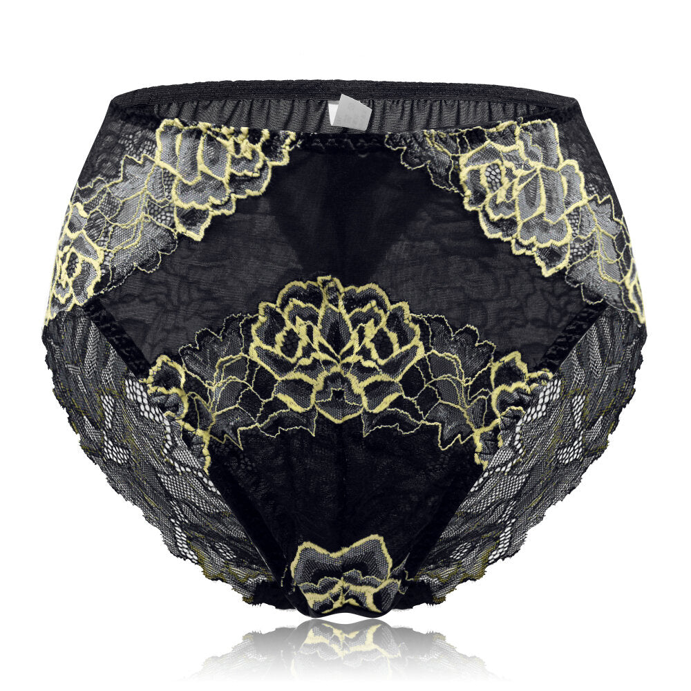 Plus Size Luxury Lace Floral Breathable Briefs Main image
