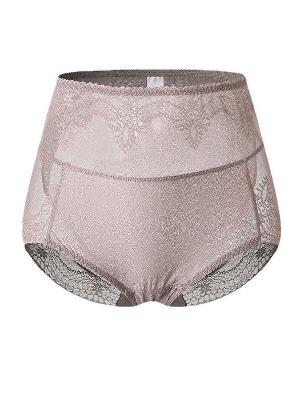 Women's High Waist Lace Sheer Breathable Stretch Lingerie Panties