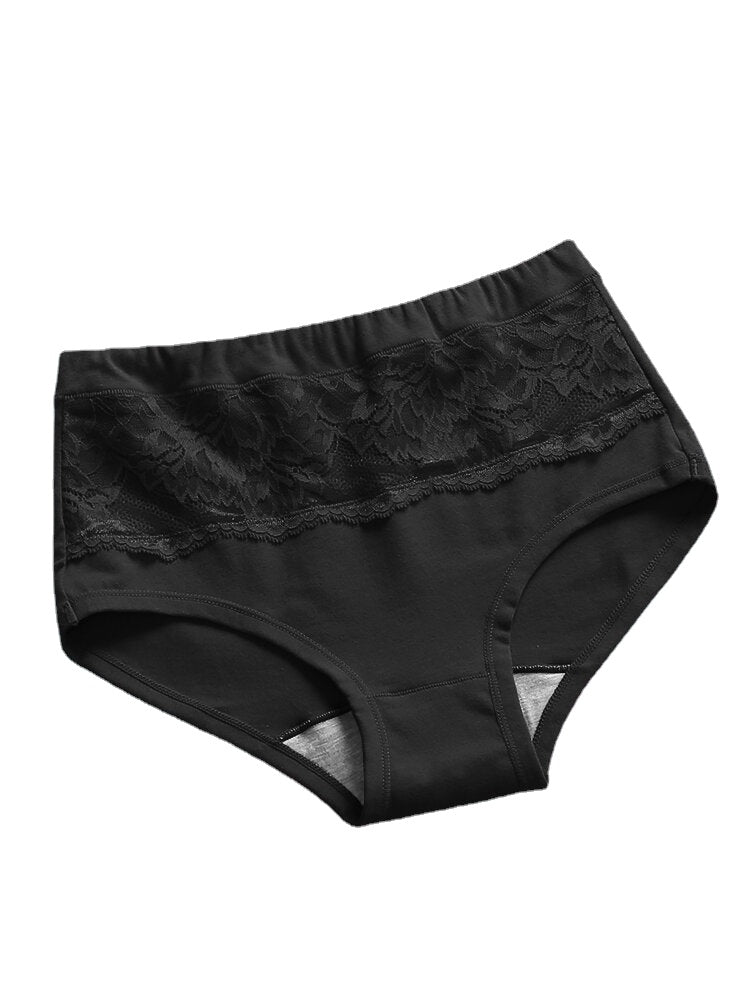 Women's Multi-Color Lace Cotton Mid Waist Breathable Antibacterial Panties