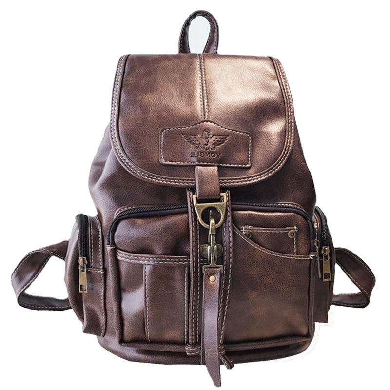 Vintage Multifunctional Female Leather Backpack Main image