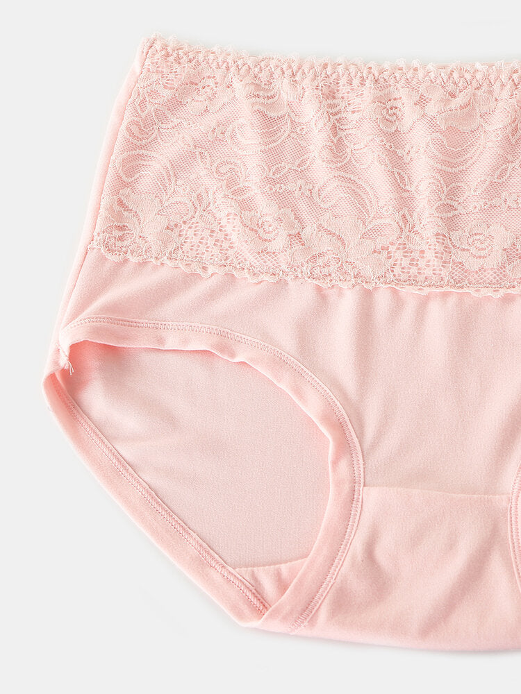 Plus Size Women's Floral Lace High Waist Cozy Panties Secondary image