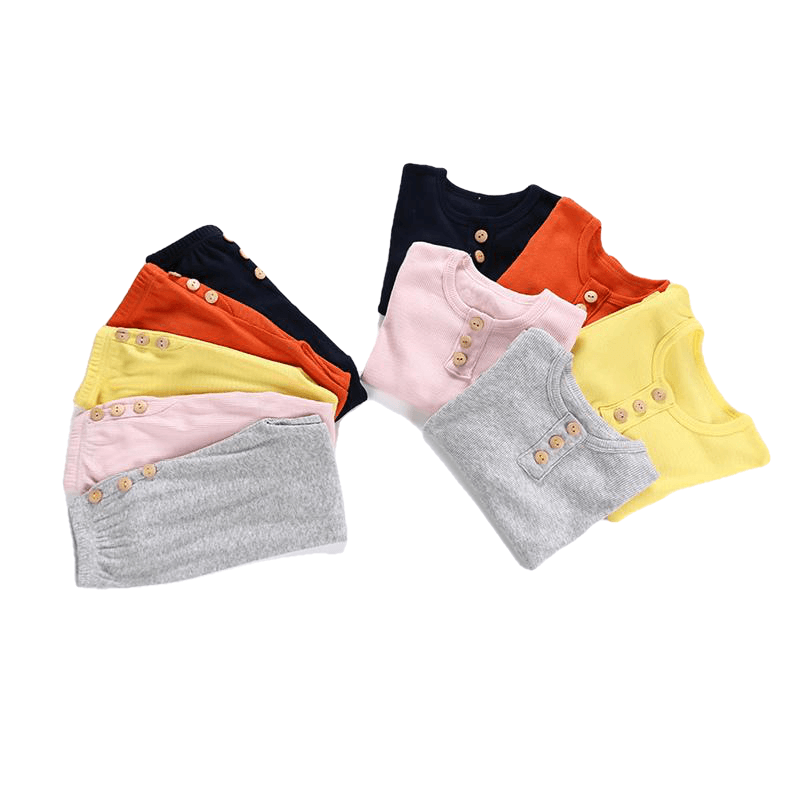 Elegant Nightwear Solid Color Pajamas Set For Unisex Kids - Sheseelady