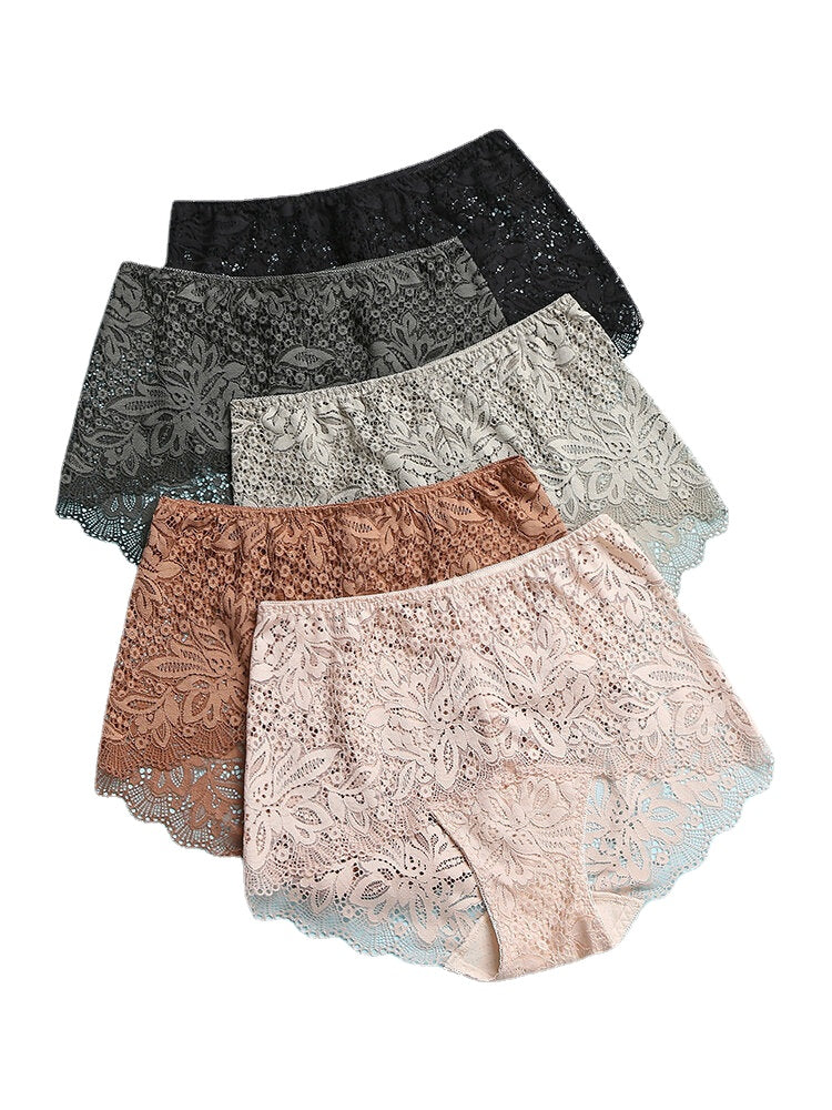 Women's Floral Lace Mid Waist Breathable Panties Main image