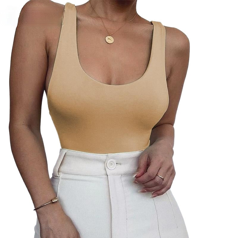 Casual Sexy Women's O-neck Sleeveless Backless Bodysuit For Party