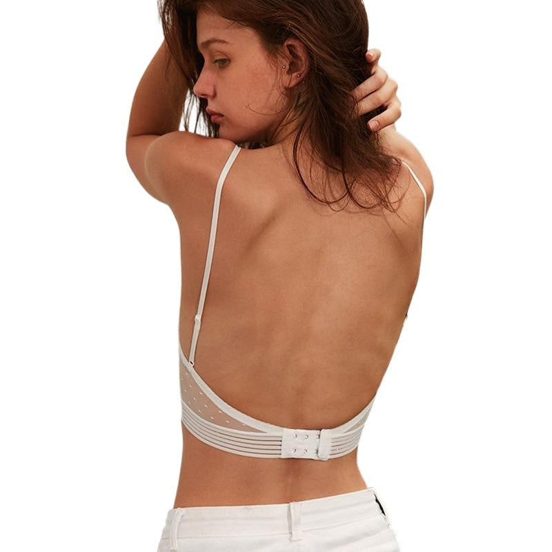 Sexy Ladies' Seamless Backless Polka Dot Bra With Embroidery Main image