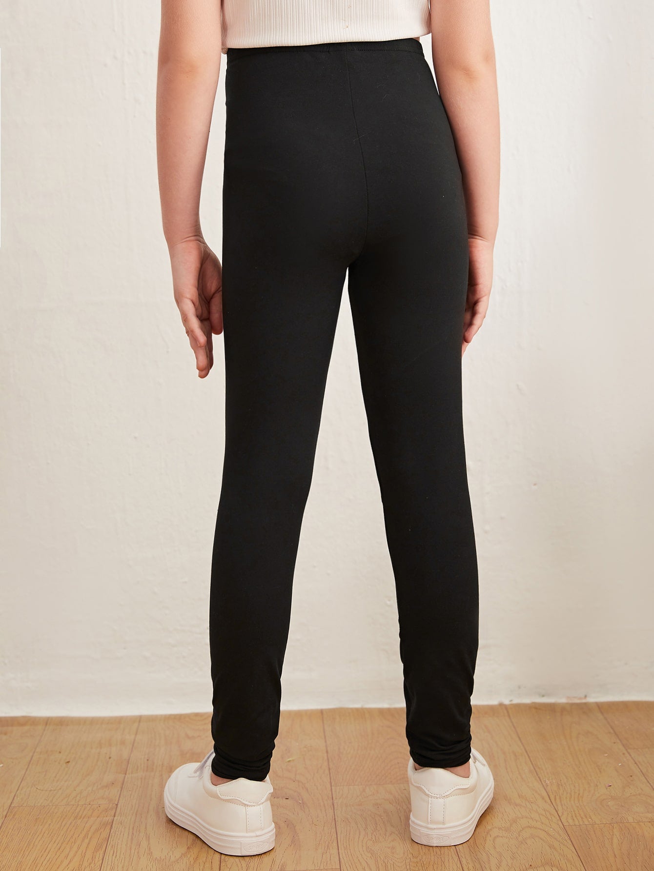 Tween Girl Ladder Cut Out Leggings - Ripped, Long, Slight Stretch, Spring/Fall Wear Secondary image