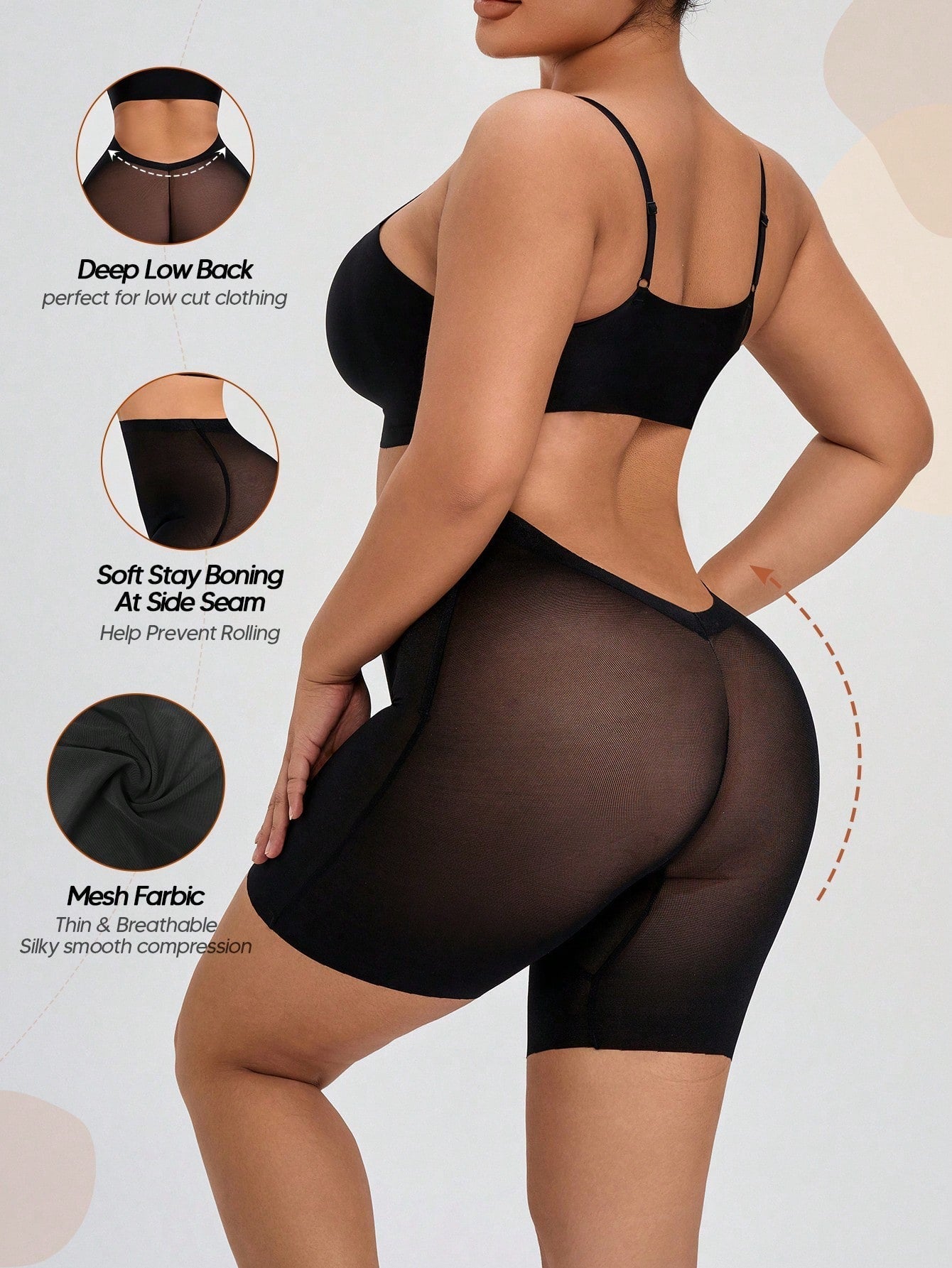High-Waist Sheer Mesh Body Shaper for Tummy Control & Butt Lifting Main image