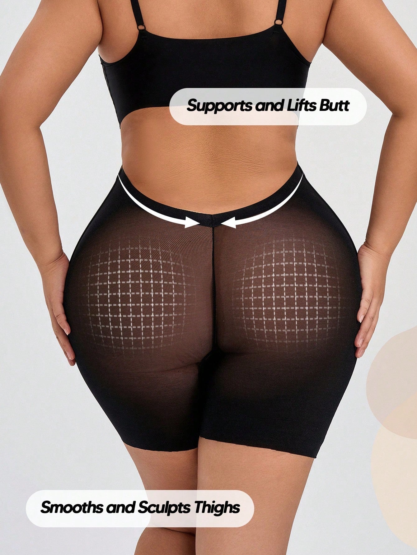 High-Waist Sheer Mesh Body Shaper for Tummy Control & Butt Lifting Secondary image