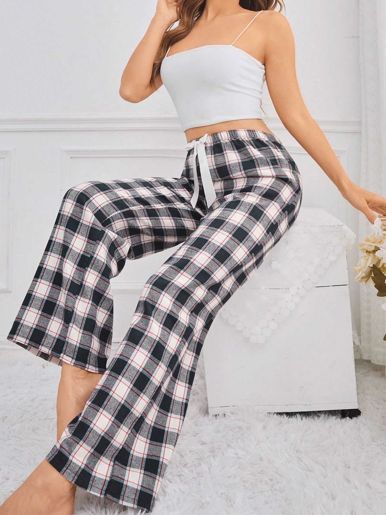 Plaid Sleep Pants Single Piece Main image