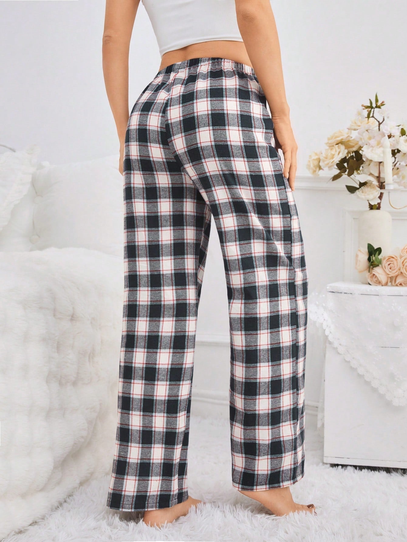 Plaid Sleep Pants Single Piece Secondary image