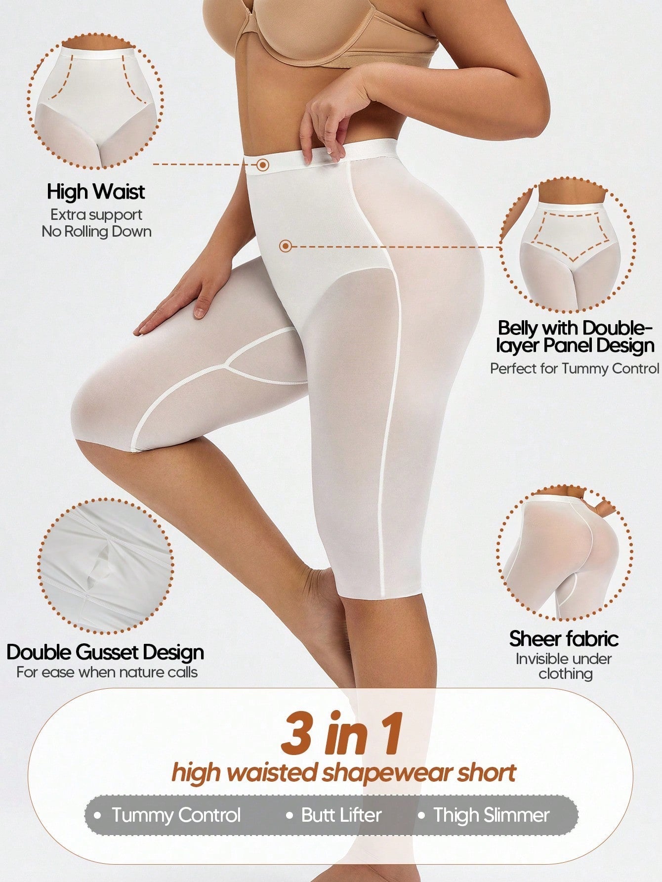 Women's High-Waisted Mesh Sheer Pants - Tummy Control & Butt Lift for Daily & Sports Main image