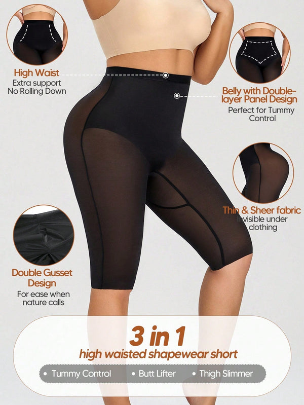 Women's High-Waisted Mesh Sheer Pants - Tummy Control & Butt Lift for Daily & Sports