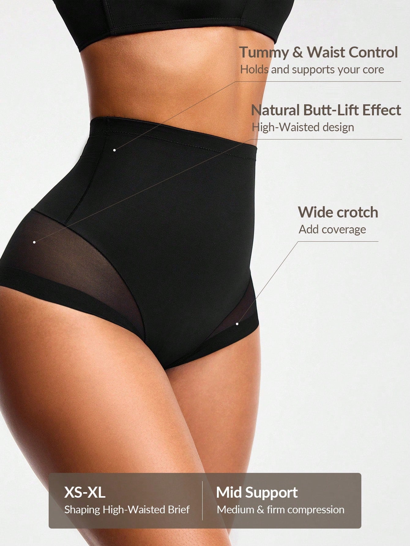 High-Waisted Shapewear Shorts - Tummy Control & Butt Lifter Secondary image