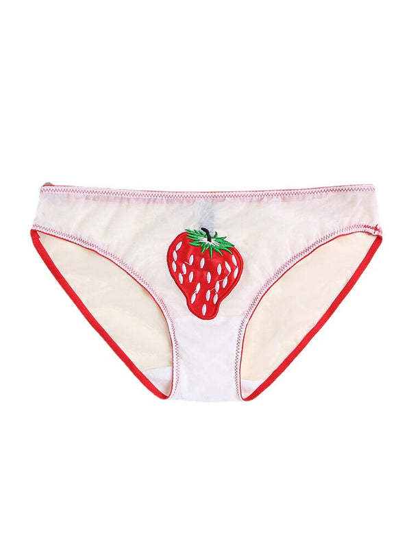 Women's Daisy Fruit Print Mesh Breathable Hip Panty