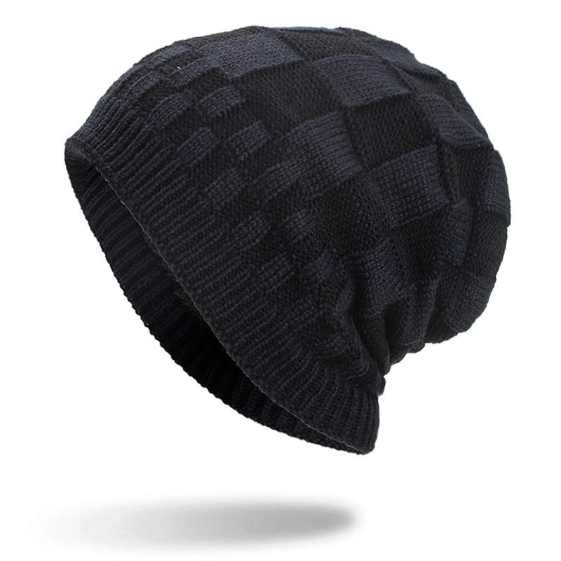 Winter Warm Coral Fleece Thicken Beanie Caps Outdoor Double Layers Knitted Hat