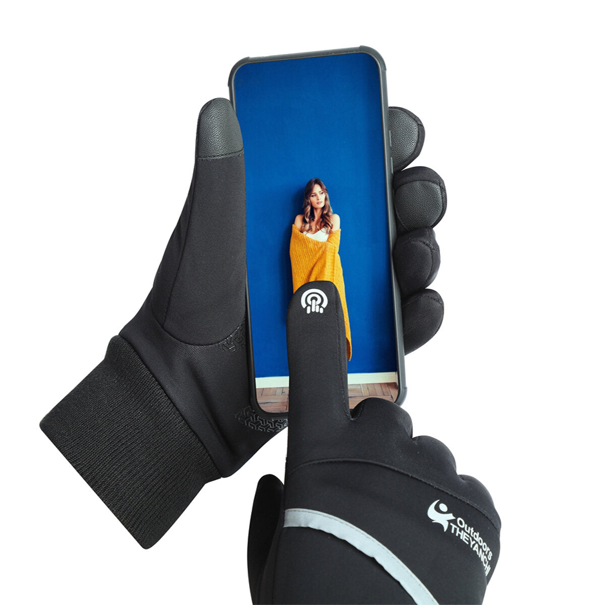 Winter Thermal Windproof Touchscreen Motorcycle Gloves - Antiskid Outdoor Sports Secondary image
