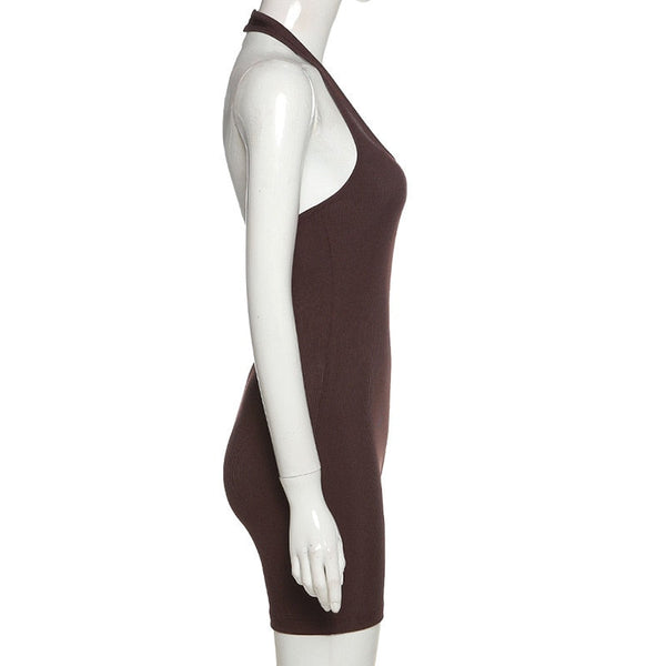 Sexy Breathable Ladies' Solid Knit Fitness Overalls
