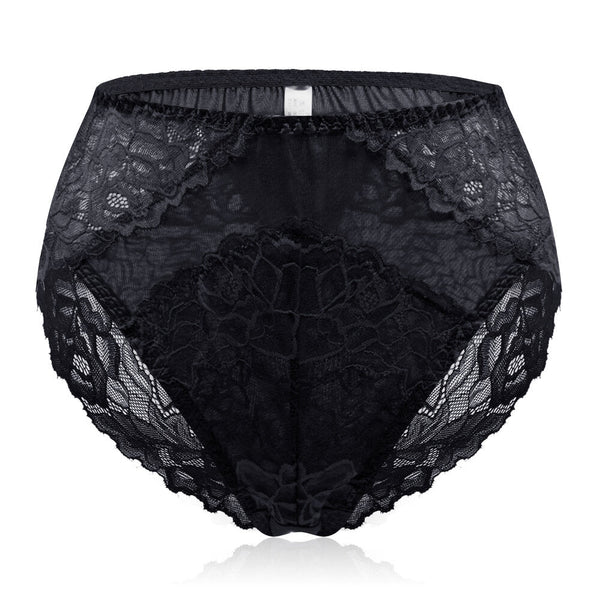 Plus Size Luxury Lace Floral Breathable Briefs