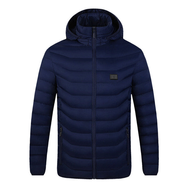 Unisex USB Heated Jacket with 9 Zones, Winter Warm Hooded Coat