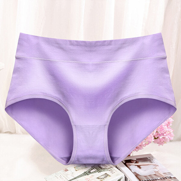 Soft Cotton Mid Waist Hip-Lifting Breathable Antibacterial Briefs