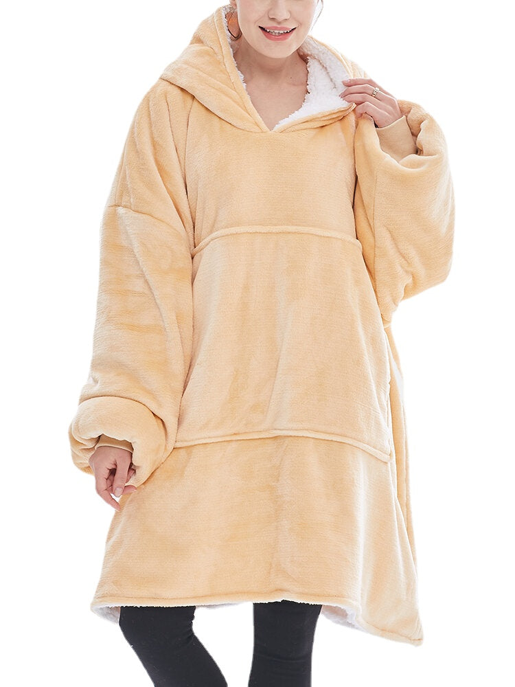 Women's Fleece Lined Blanket Hoodie - Winter Pullover Homewear Main image