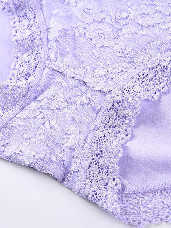 Women's High Waist Lace Full Coverage Panties